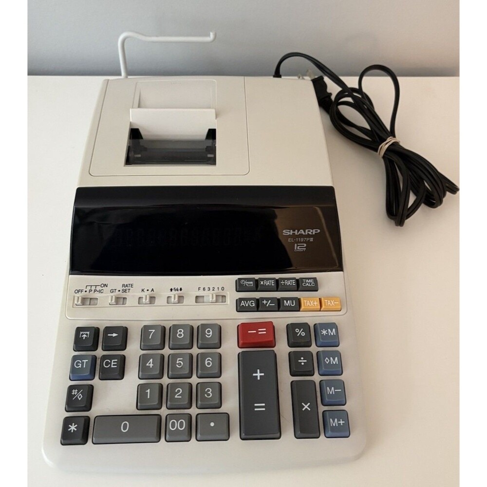 Sharp EL-1197PIII Heavy Duty Electronic Printing Calculator 12 Digit *FLAW*